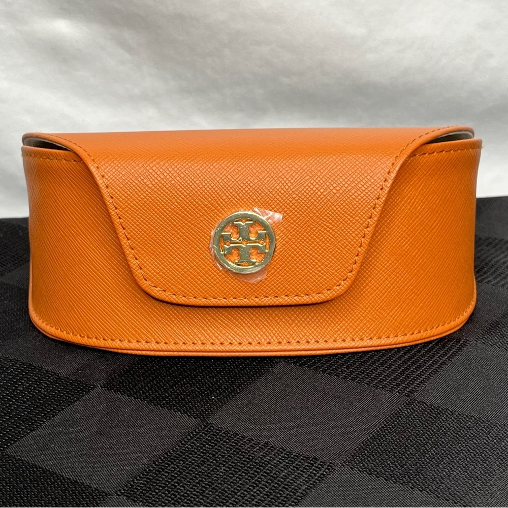Tory Burch Orange Sunglasses Case with Gold Logo